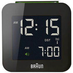 Braun Radio Controlled Travel Global Alarm Clock Black